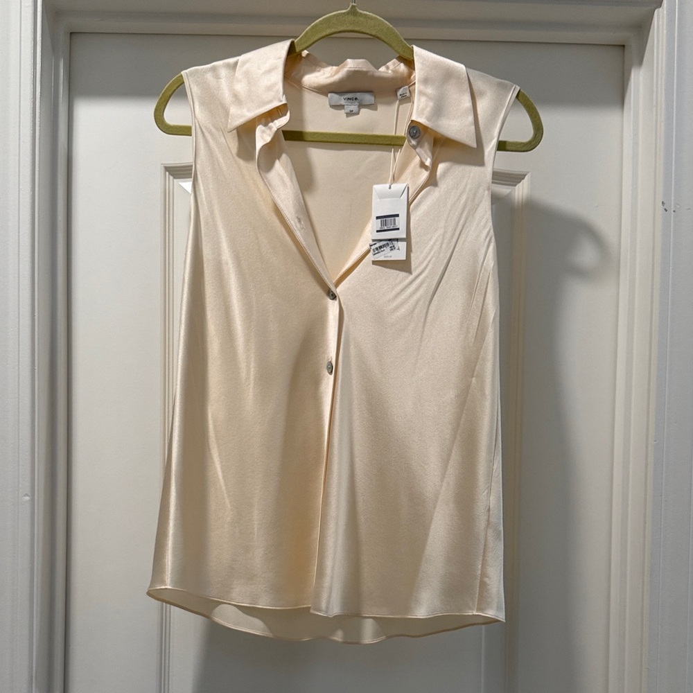 Vince Cream Button-Down Blouse